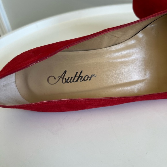 AUTHOR Spain Leather Suede Red Kitten Heel Shoes EU 37/US 6-6.5 - Picture 10 of 13